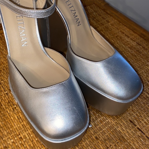 Skyhigh Metallic Ankle-strap Platform Pumps In Silver - Picture 3 of 8